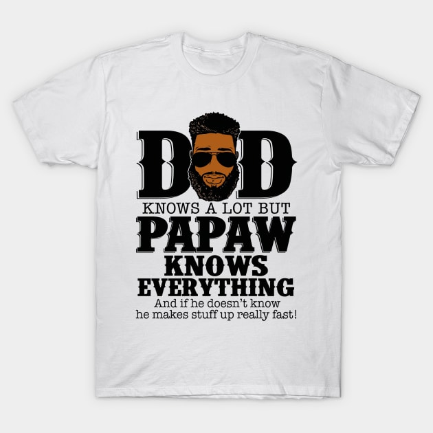 Dad Knows A Lot But PawPaw Knows Everything T-Shirt by Trinity Trinkets Custom Creations